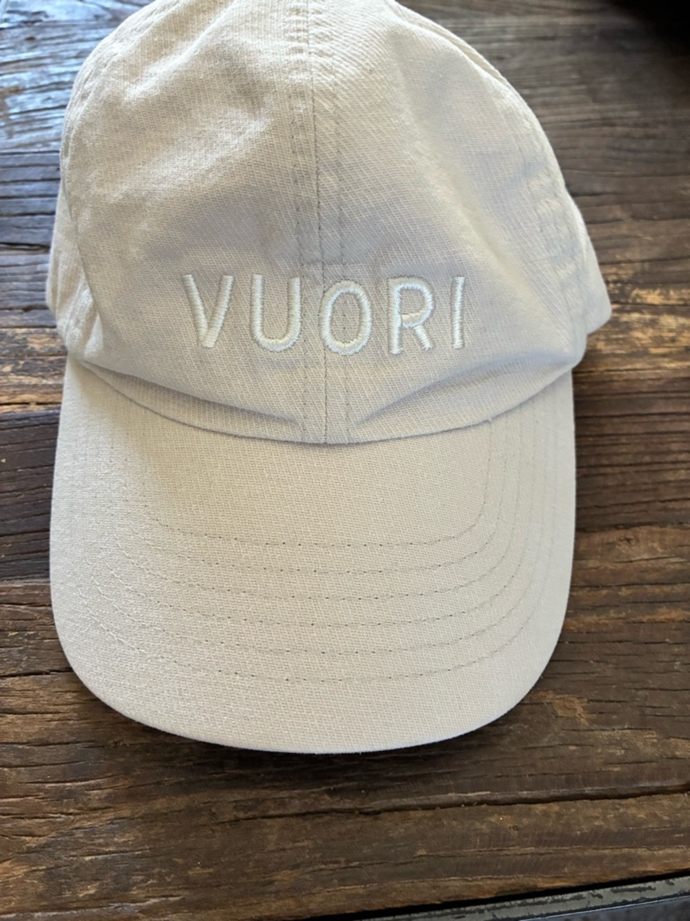 Vuori Off-White Cotton Strapback  cap with Metal Buckle